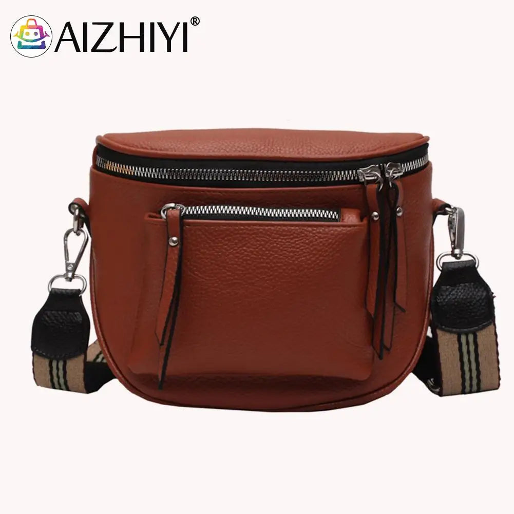Soft Leather Crossbody Bag for Women - Casual Chest Belt Pack for Outdoor Travel