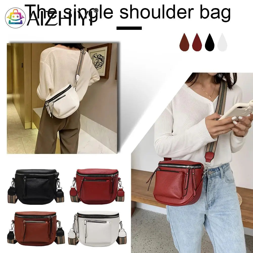Soft Leather Crossbody Bag for Women - Casual Chest Belt Pack for Outdoor Travel