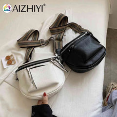 Soft Leather Crossbody Bag for Women - Casual Chest Belt Pack for Outdoor Travel