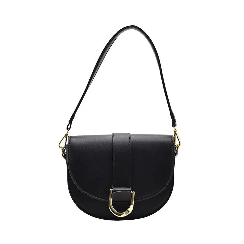 Saddle Women Shoulder Bags Wide Strap Handbags Pu Leather Crossbody Messenger Ba
