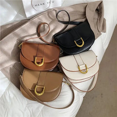 Saddle Women Shoulder Bags Wide Strap Handbags Pu Leather Crossbody Messenger Ba