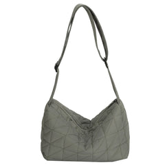 Quilted Crossbody Handbag Cotton Padded Wide Belt for Autumn And Winter