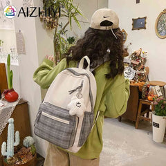 School Backpack Nylon Casual Student School Bag Zipper Pocket Travel Daypacks