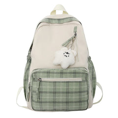 School Backpack Nylon Casual Student School Bag Zipper Pocket Travel Daypacks