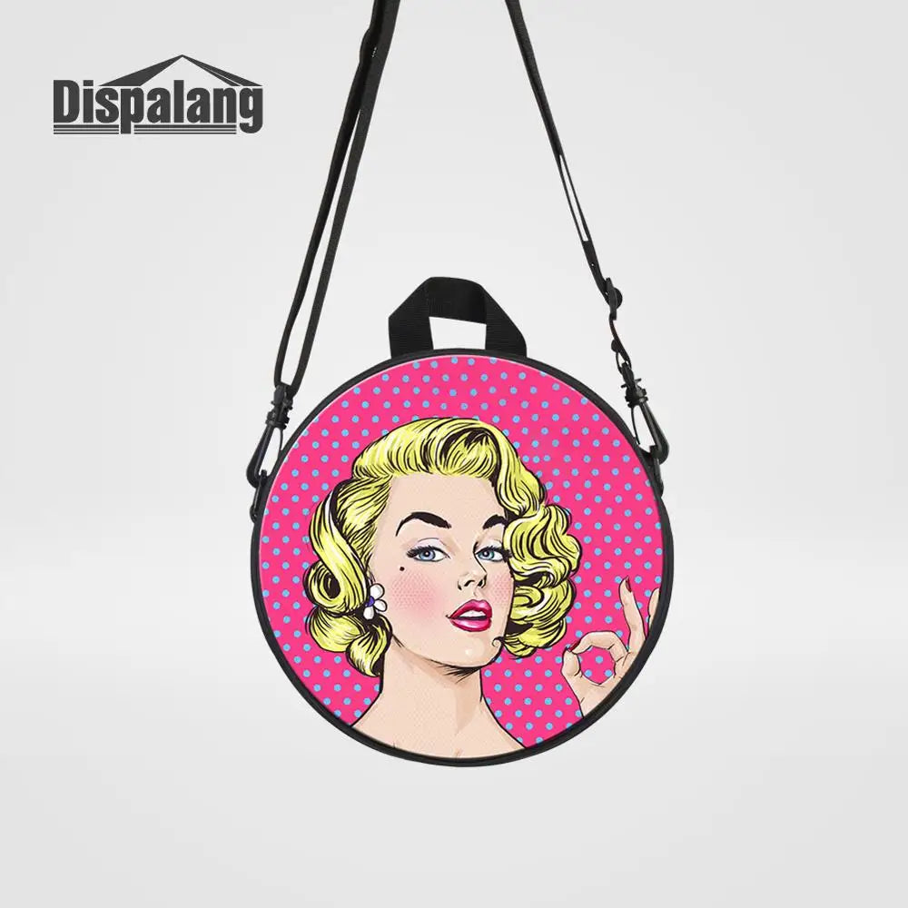Small School Bag for Girls Mini Shoulder Bag Round Bag Preschool Book Bag