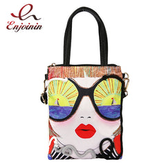 Sequin Character Leather Women Purses and Handbags Crossbody Messenger Bag