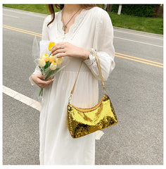 Sequined Evening Shoulder Bag for Ladies Dinner Party Small Purse