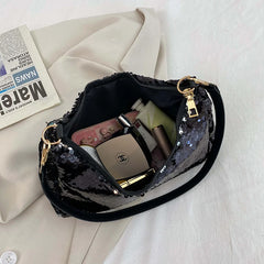 Sequined Evening Shoulder Bag for Ladies Dinner Party Small Purse