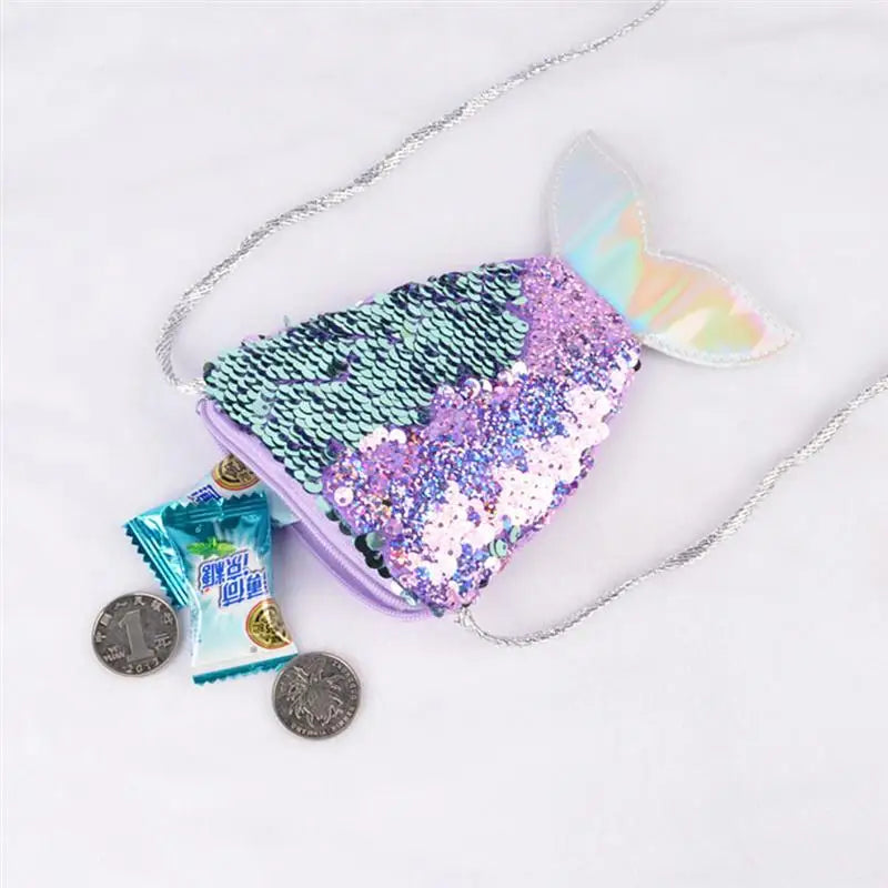 Sequins Mermaid Tail Coin Purse Ladies Sling Card Holder Money Pouch Party Gift