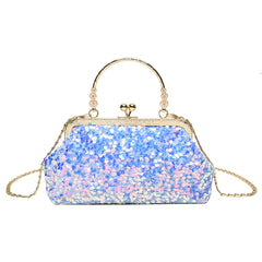 Sequins Mini Shoulder Bag Women Metal Top Clutch Bag Summer