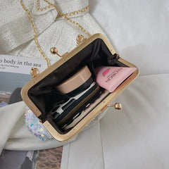Sequins Mini Shoulder Bag Women Metal Top Clutch Bag Summer