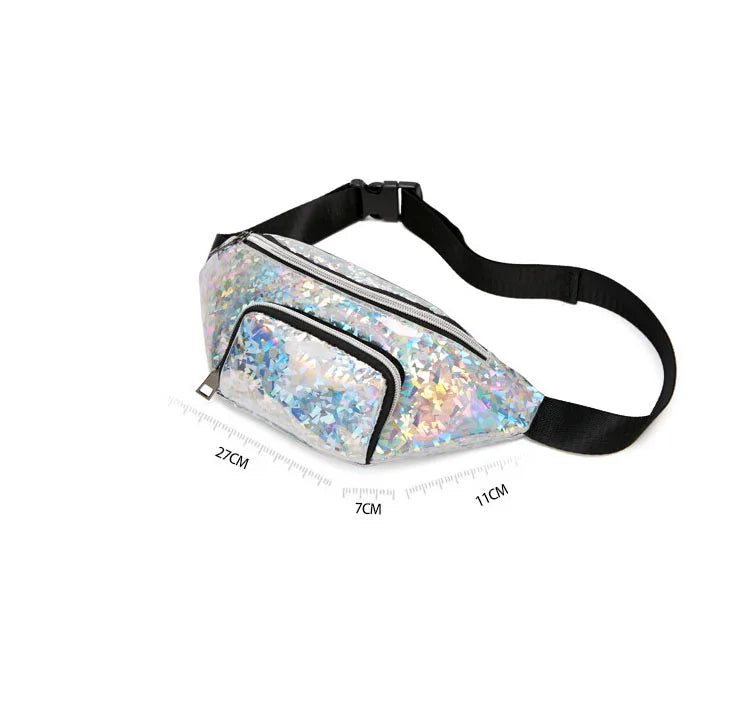 Sequins Waist Bag Women Casual Sport Belt Bag Female Fanny Pack