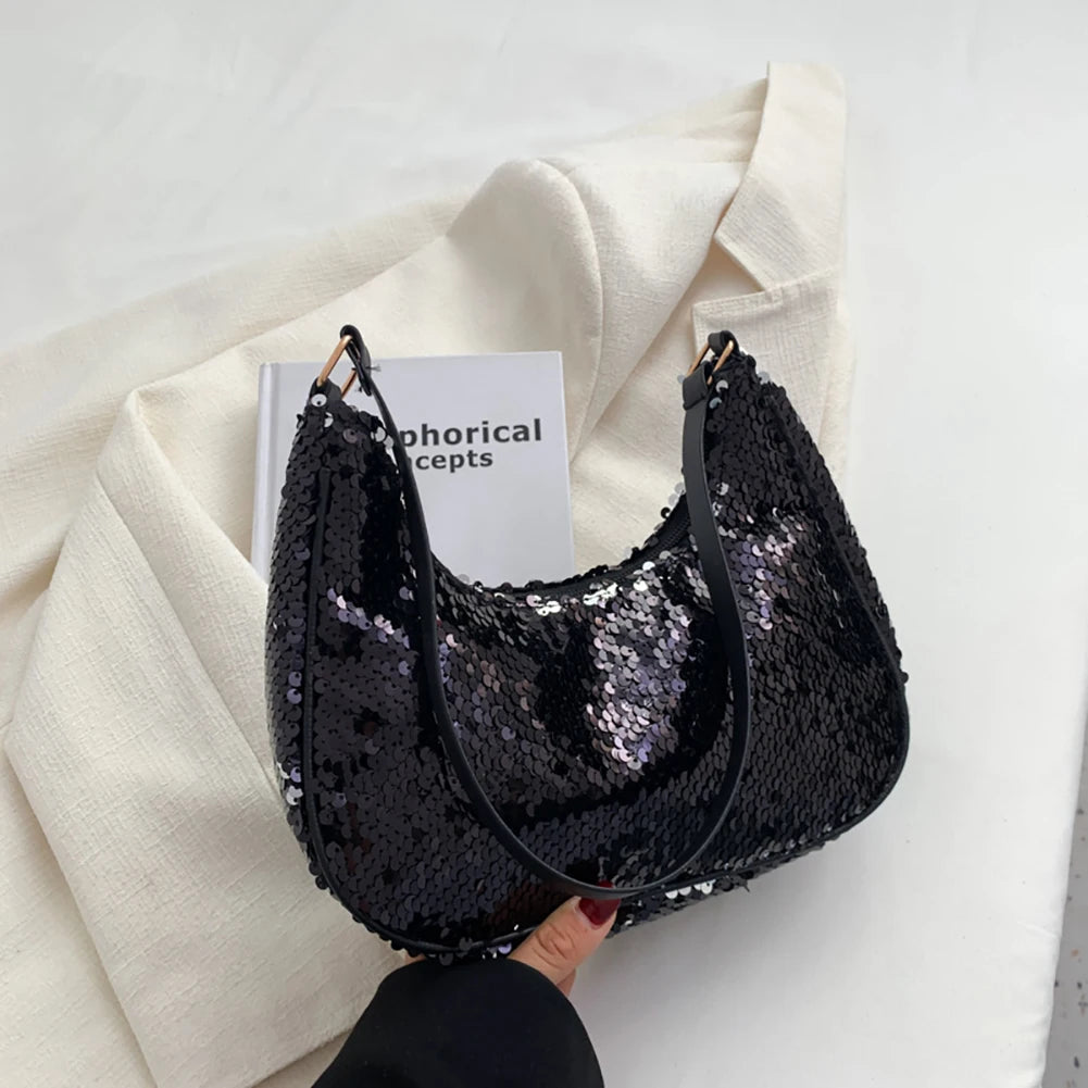 Sequins Women Shoulder Bags Handbags Casual Small Top-Handle Shoulder Bags