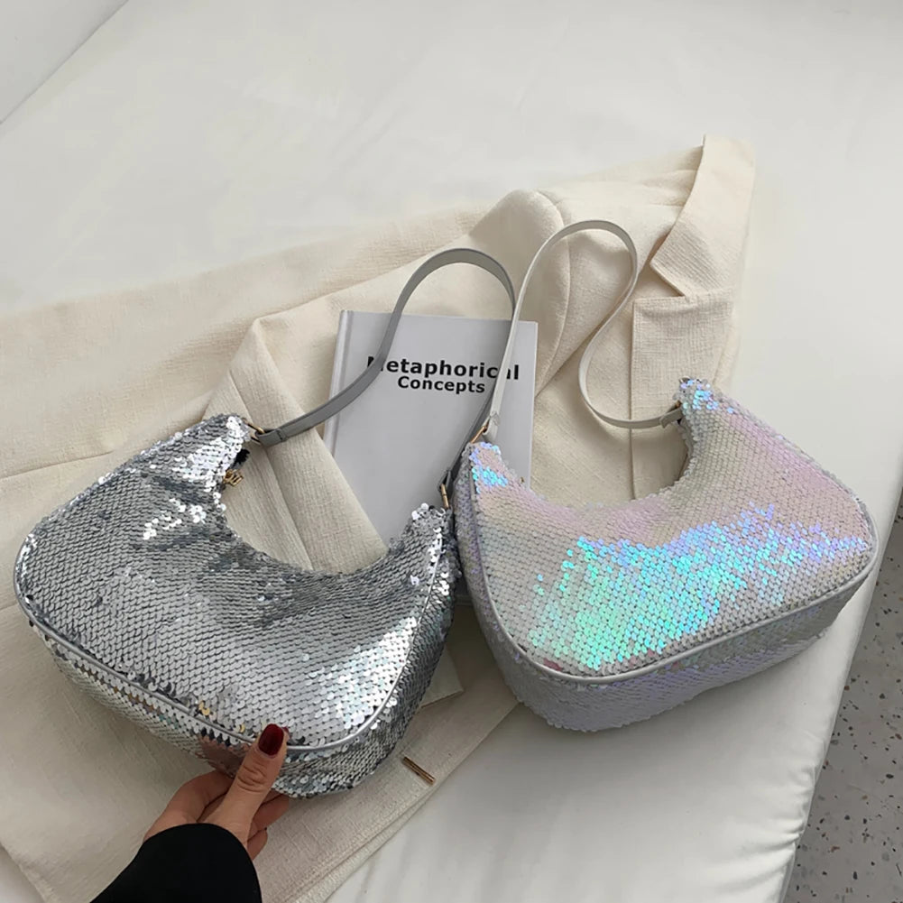 Sequins Women Shoulder Bags Handbags Casual Small Top-Handle Shoulder Bags