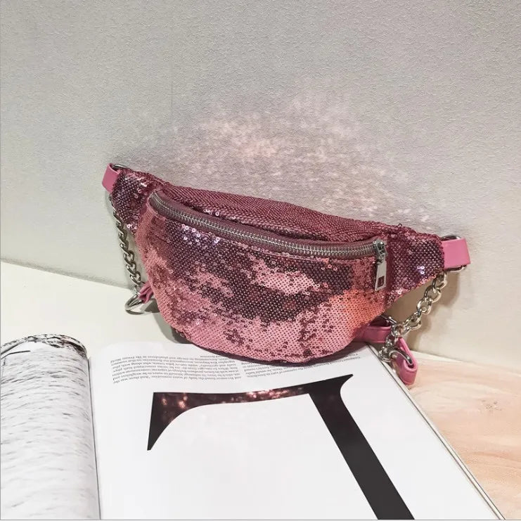 Sequins Waist Pack Chain Belt Bag Leg Bag Phone Pouch Bags