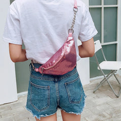Sequins Waist Pack Chain Belt Bag Leg Bag Phone Pouch Bags