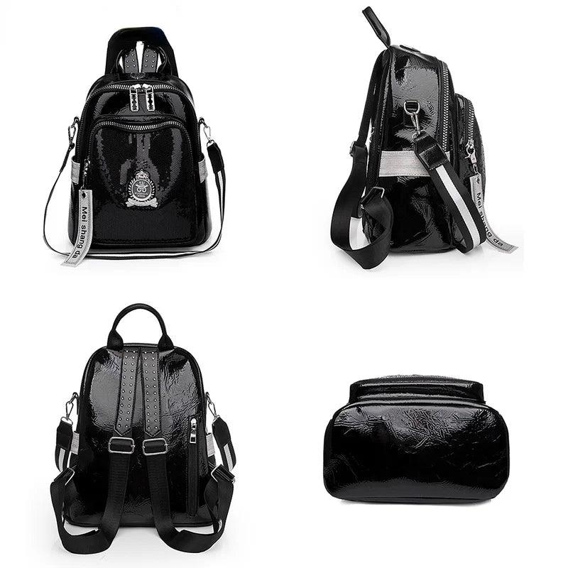 Sequins Women's Backpack School Bags 3-In-1 Travel Bagpac