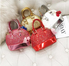 Shining Princess Handbag Girls Woman Bag PU Evening Package Bag's Crossbody Mini