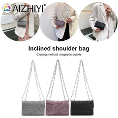 Sequins Clutch Evening Bag Crossbody Handbag with Chain
