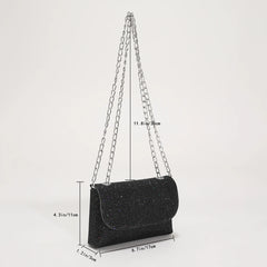 Sequins Clutch Evening Bag Crossbody Handbag with Chain