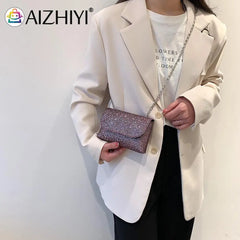 Sequins Clutch Evening Bag Crossbody Handbag with Chain
