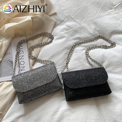 Sequins Clutch Evening Bag Crossbody Handbag with Chain