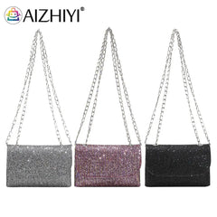 Sequins Clutch Evening Bag Crossbody Handbag with Chain