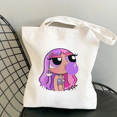 Love Print Y2k Anime Canvas Shopping Bag