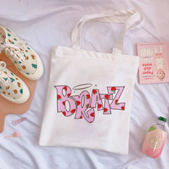 Love Print Y2k Anime Canvas Shopping Bag