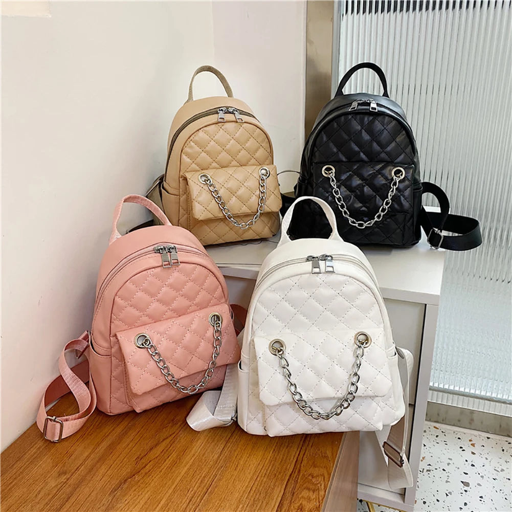 Shoulder Backpack Students Tote Schoolbag Leather Girl Travel Crossbody Bags