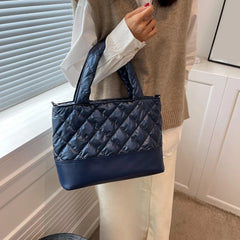 Women Shoulder Bag Large Capacity Padded Cotton Autumn Winter Tote Messenger Bag