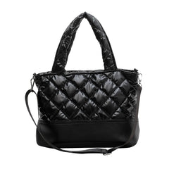 Women Shoulder Bag Large Capacity Padded Cotton Autumn Winter Tote Messenger Bag