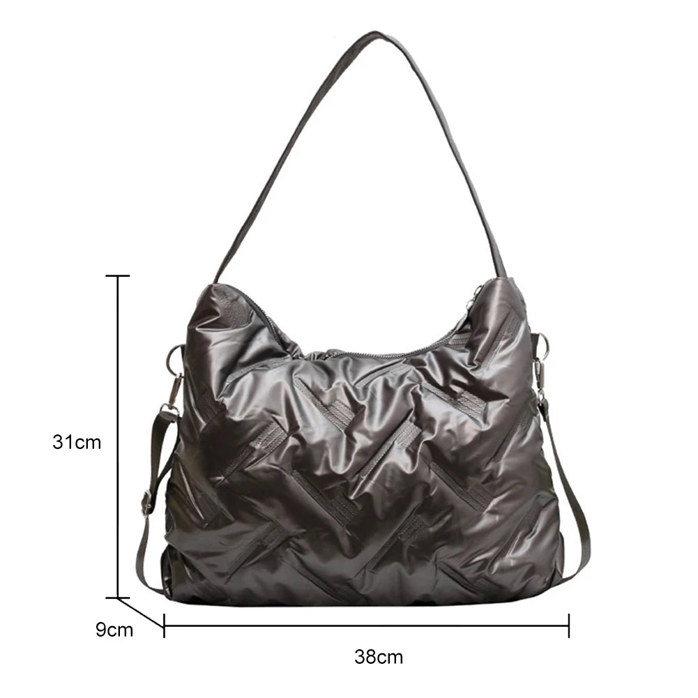 Shoulder Bag Cotton Padded Crossbody Handbags Quilted Satchels for Ladies