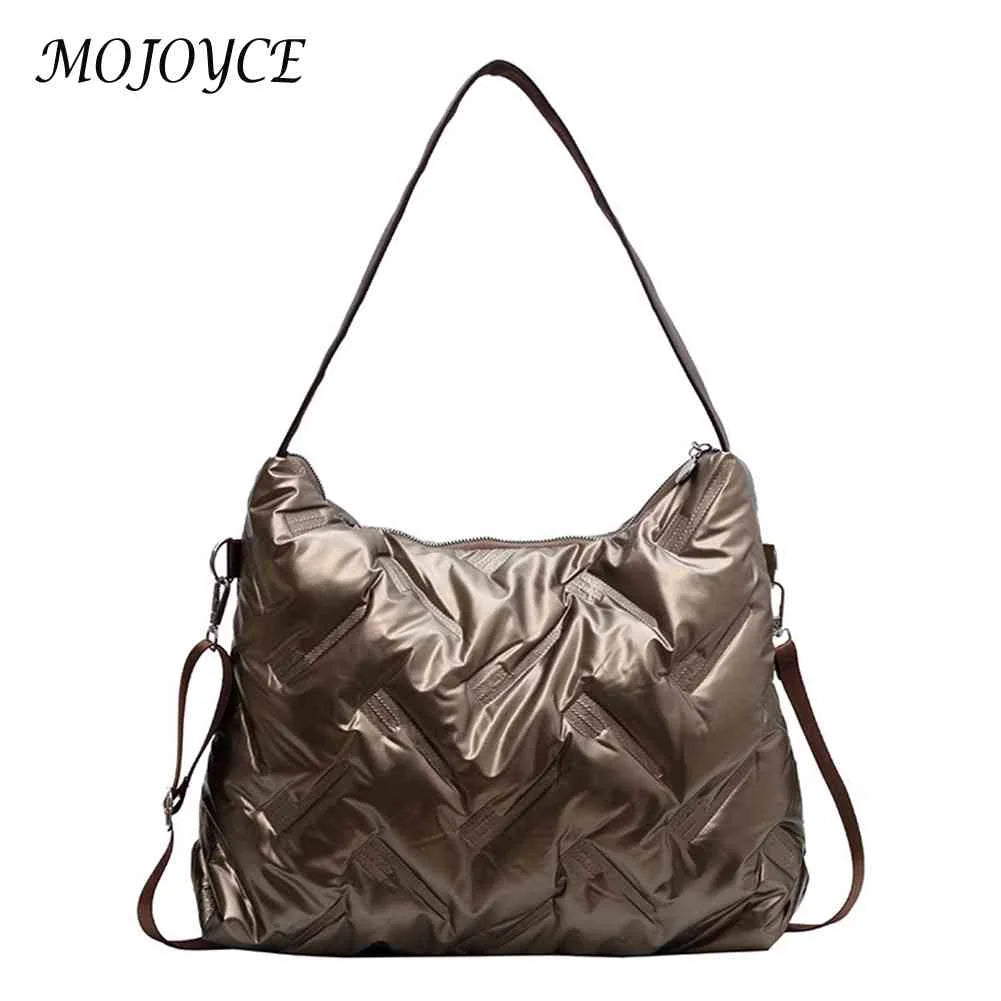 Quilted Shoulder Bag Cotton Padded Messenger Crossbody Handbag for Travel