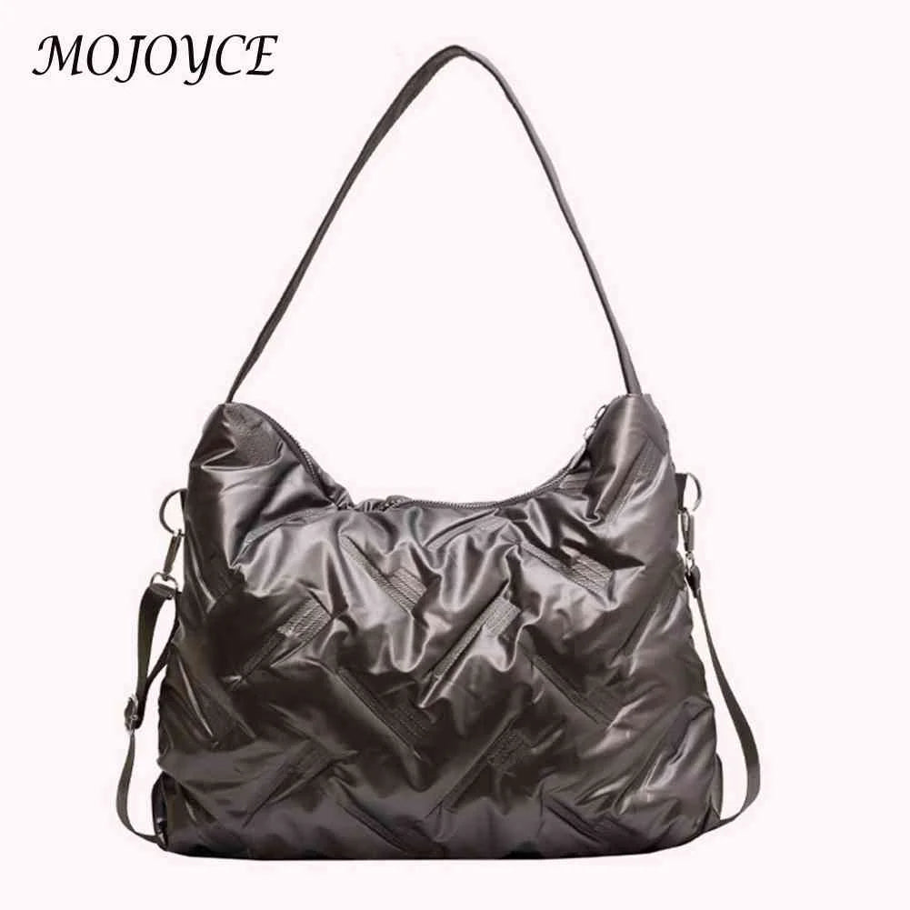 Quilted Shoulder Bag Cotton Padded Messenger Crossbody Handbag for Travel