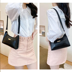 Crocodile Pattern Shoulder Bag for Women Crossbody Purse Handbags