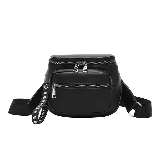 PU Leather Bucket Bag Round Shoulder Bags Lady Crossbody Bag