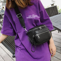 PU Leather Bucket Bag Round Shoulder Bags Lady Crossbody Bag