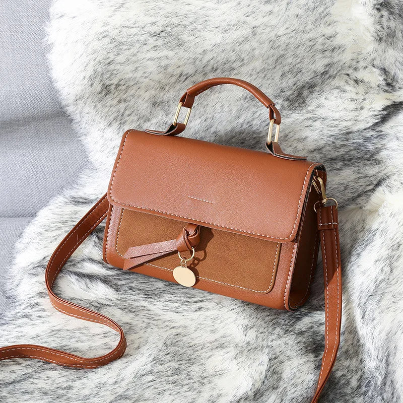 Women's PU Leather Shoulder Bag Crossbody Handbag Vintage Square Purse