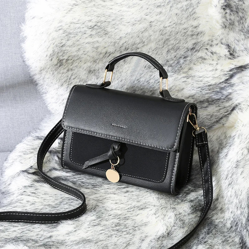 Women's PU Leather Shoulder Bag Crossbody Handbag Vintage Square Purse