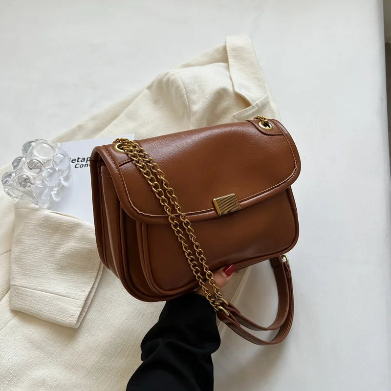 Women's PU Leather Shoulder Bag Flap Armpit Handbag
