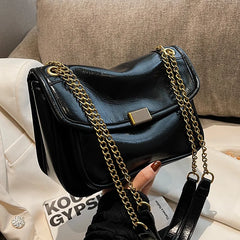Women's PU Leather Shoulder Bag Flap Armpit Handbag