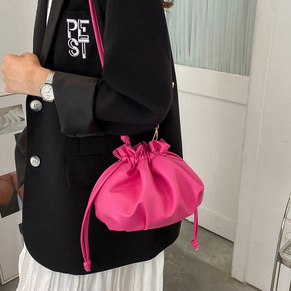 Y2K Style Shoulder Crossbody Bag Drawstring High Street Girls Purse