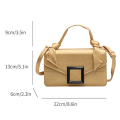 PU Leather Shoulder Bag Top-handle Knot Handle Women