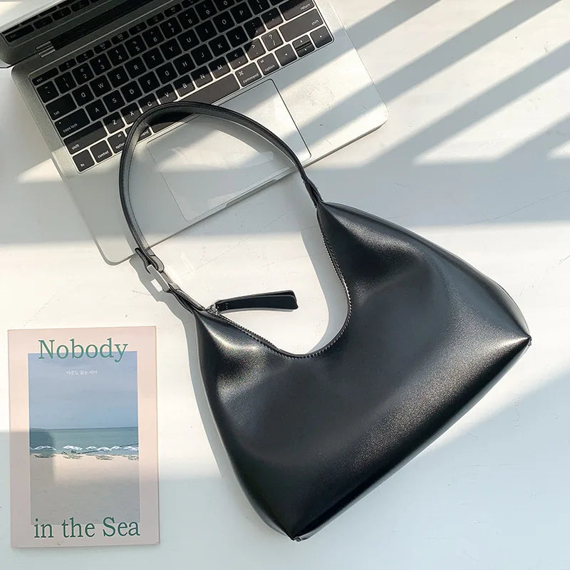 Shoulder Bag PU Leather Casual Hobo Bags Women's Bag Zipper Small Handbags