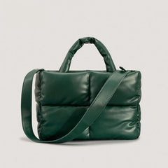 Padded Leather Women Handbags Crossbody Bags Down Cotton Winter Bag