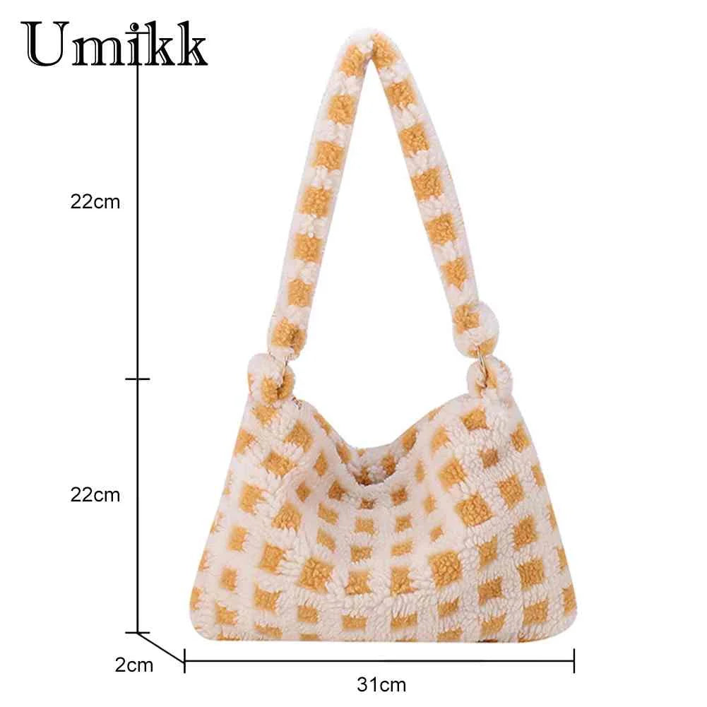 Soft Plush Shoulder Bag for Women - Autumn Winter Underarm Bag