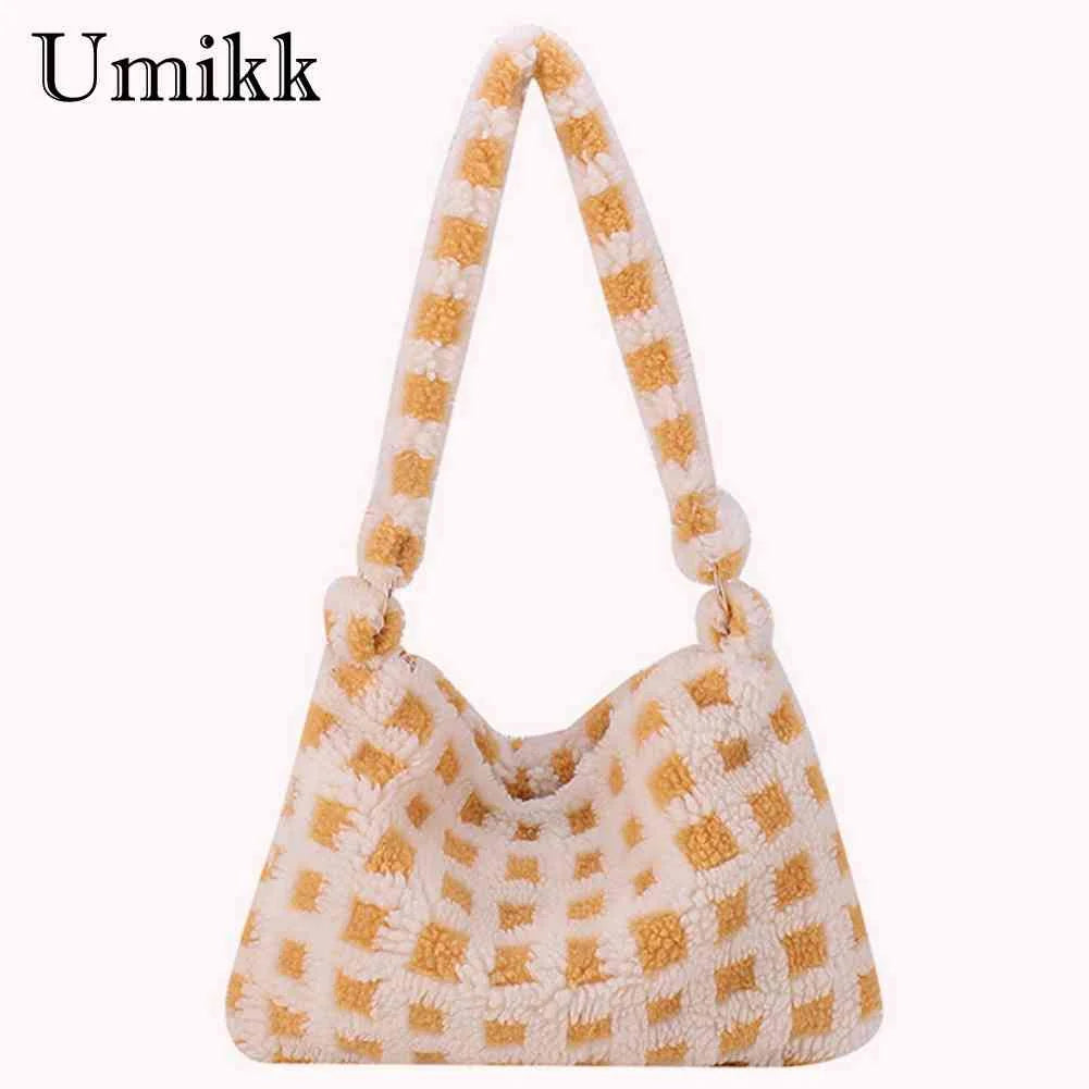Soft Plush Shoulder Bag for Women - Autumn Winter Underarm Bag