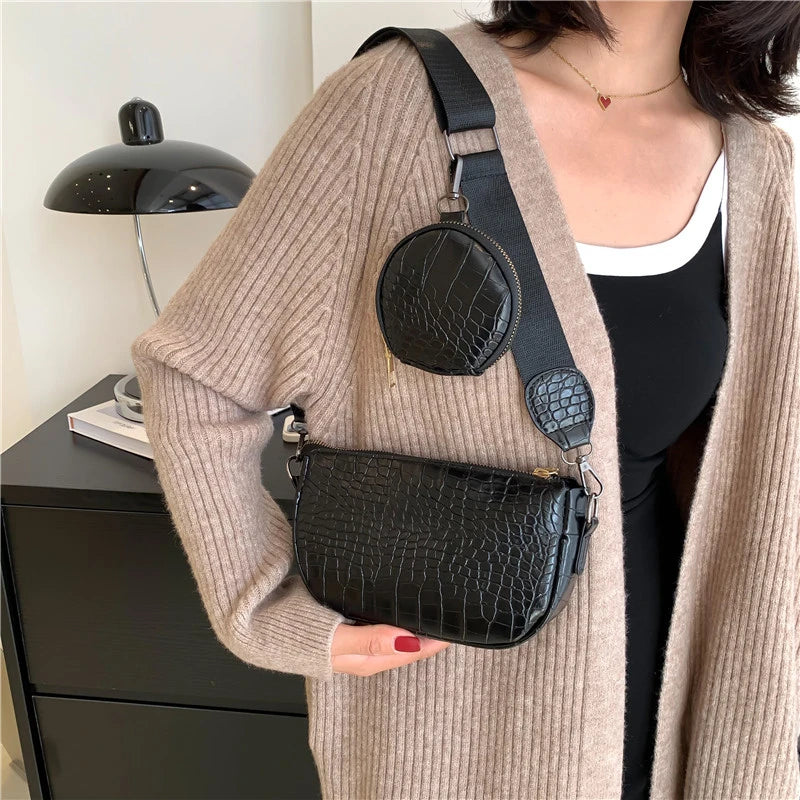 Shoulder Bag Women Casual Crossbody Bags 2 Pc Set Messenger Bags For Women