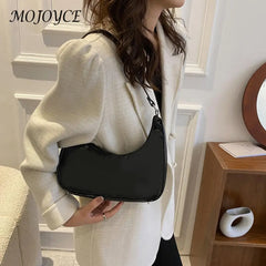 Shoulder Bag Women Patent Leather Solid Crescent Handbag Ladies